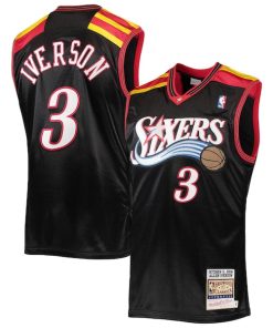 Allen Iverson Philadelphia 76ers 2006 Hardwood Classics Authentic Jersey - Black/Red/White