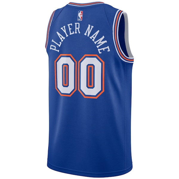 New York Knicks Jordan Brand Swingman Custom Jersey - Statement Edition - Blue - Image 3