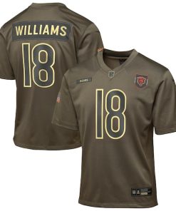Caleb Williams Chicago Bears Nike Youth 2025 Salute to Service Game Jersey - Olive
