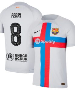 Pedri Barcelona Nike 2022/23 Third Vapor Match Authentic Player Jersey - Gray