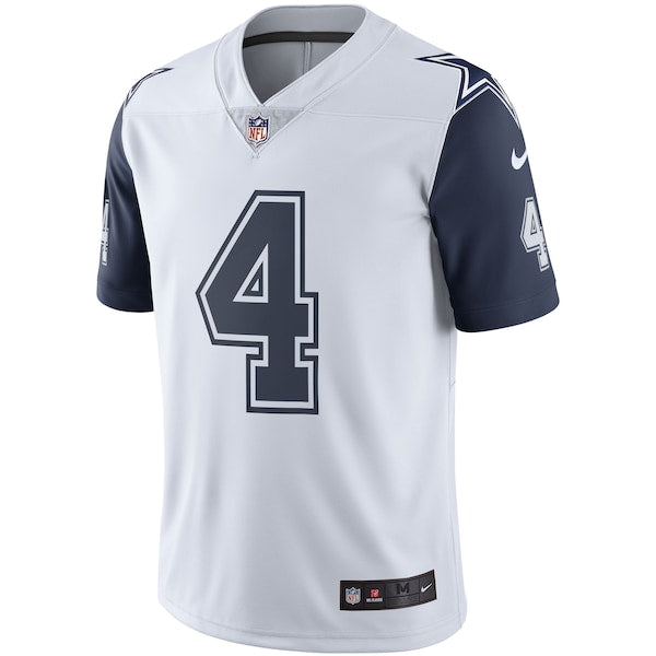 Dak Prescott Nike Dallas Cowboys Color Rush Vapor Limited Jersey - White/Navy - Image 3