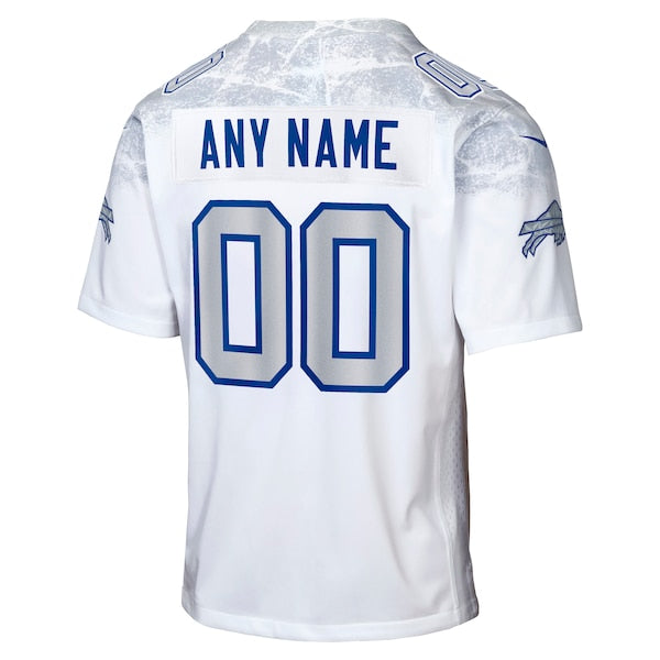 Buffalo Bills Nike Youth 2025 Rivalries Collection Custom Game Jersey - White/Royal - Image 4