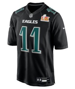 Alternative view of A.J. Brown Philadelphia Eagles Nike Super Bowl LIX Fashion Game Player Jersey - Carbon Black