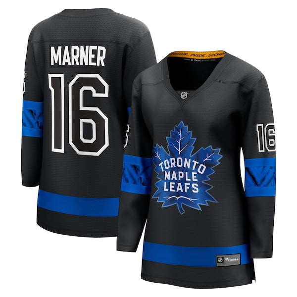 Mitchell Marner Toronto Maple Leafs Women's Alternate Premier Breakaway Reversible Player Jersey - Black/Blue - Image 2
