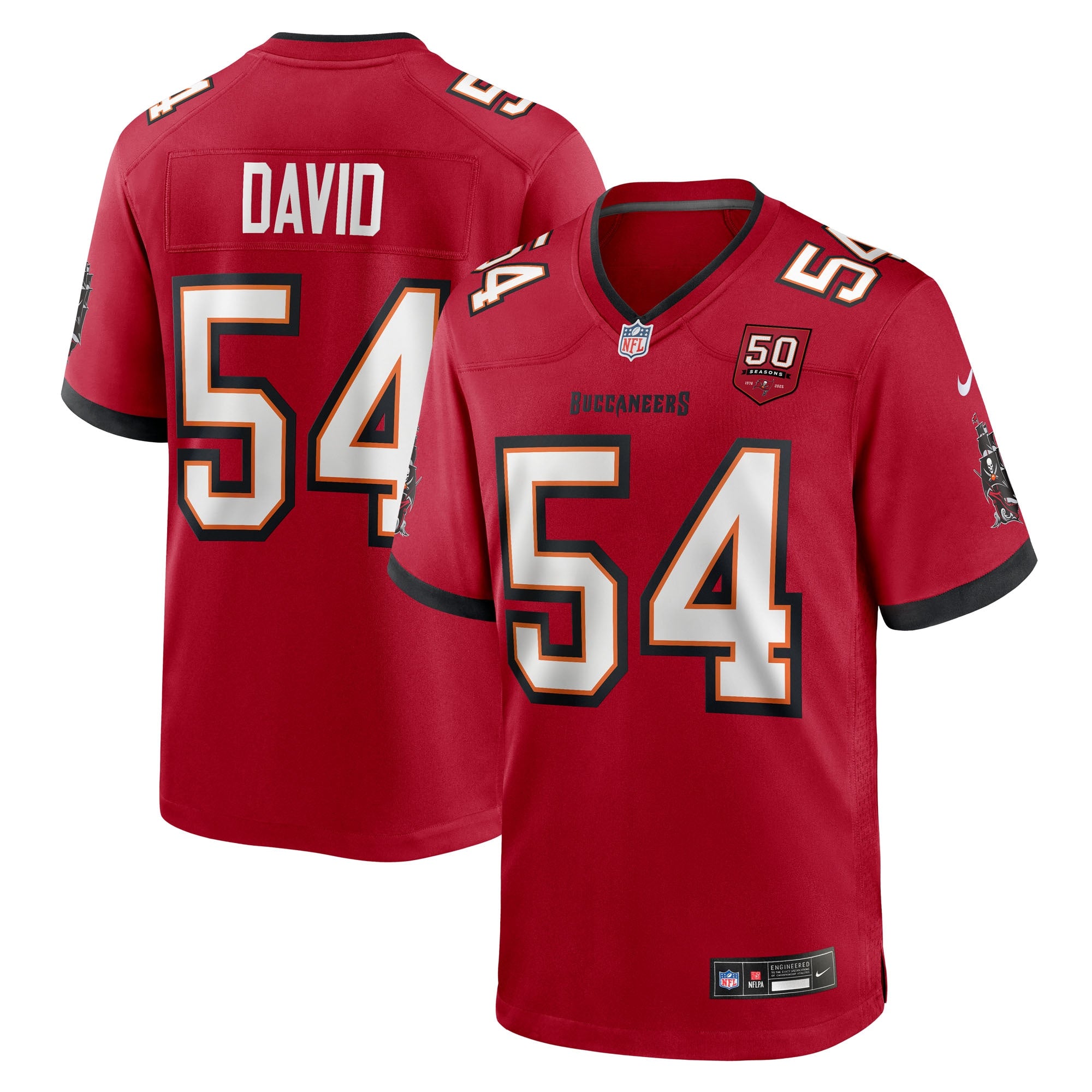 Lavonte David Tampa Bay Buccaneers Nike 50th Season Game Jersey - Creamsicle/Red - Image 5