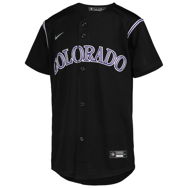 Colorado Rockies Nike Youth Alternate Replica Team Jersey - Black - Image 2