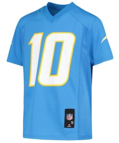 Alternative view of Justin Herbert Los Angeles Chargers Youth Replica Player Jersey - Powder Blue
