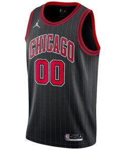 Alternative view of Chicago Bulls Jordan Brand Swingman Custom Jersey - Statement Edition - Black