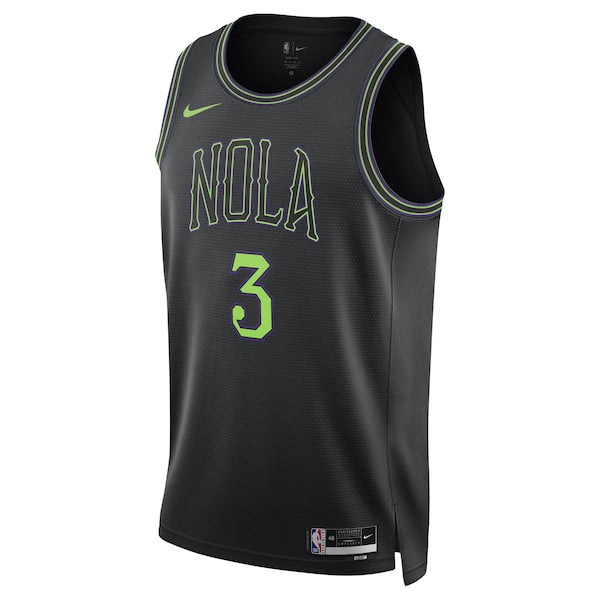 CJ McCollum New Orleans Pelicans Nike Unisex 2023/24 Swingman Jersey - Black - City Edition - Image 2