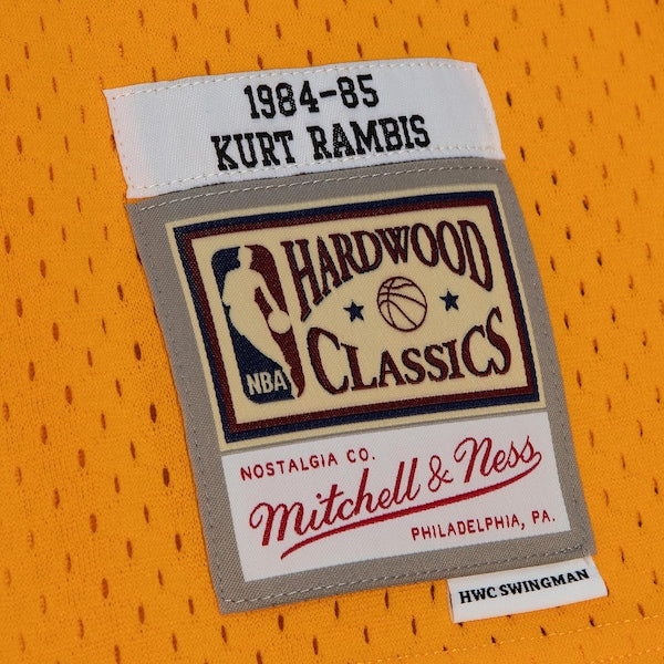 Kurt Rambis Los Angeles Lakers 1984/85 Swingman Jersey - Gold - Image 6