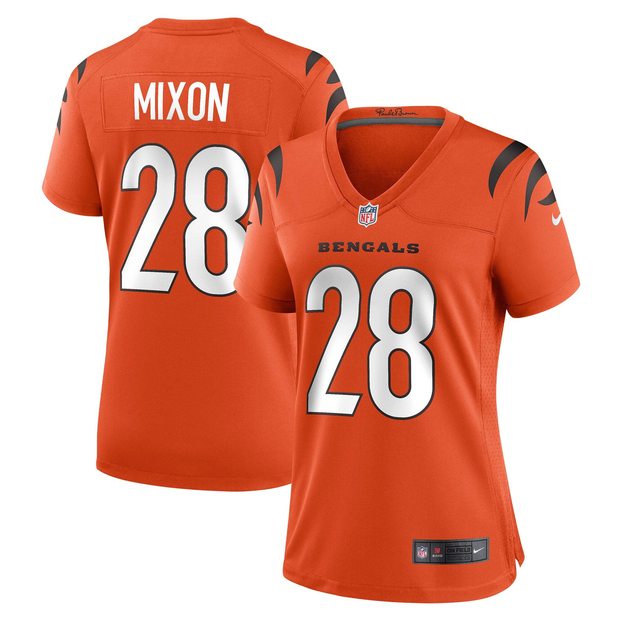 Joe Mixon Cincinnati Bengals Women's Nike Game Jersey - Black/Orange - Image 5