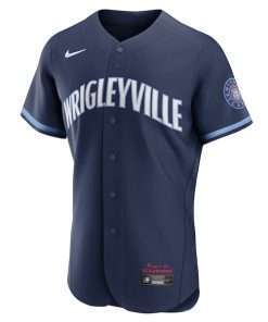 Alternative view of Chicago Cubs Nike City Connect Authentic Jersey - Navy