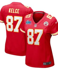Travis Kelce Kansas City Chiefs Nike Women's Super Bowl LVII Patch Game Jersey - Red