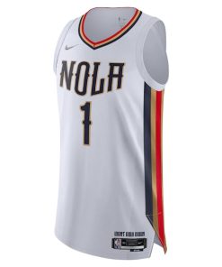 Alternative view of Zion Williamson New Orleans Pelicans Nike 2021/22 Swingman Jersey - City Edition - White