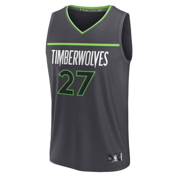 Rudy Gobert Minnesota Timberwolves Fast Break Replica Player Jersey - Statement Edition - Black - Image 2