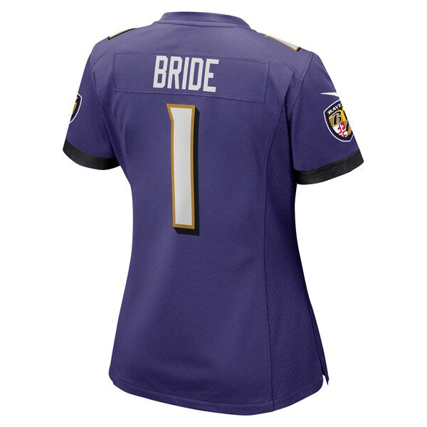 Number 1 Bride Baltimore Ravens Nike Women's Game Jersey - Purple - Image 3