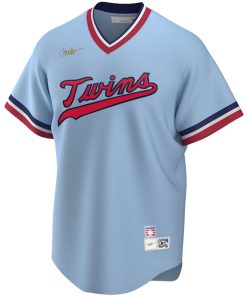 Alternative view of Rod Carew Minnesota Twins Nike Road Cooperstown Collection Player Jersey - Light Blue