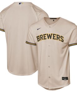 Milwaukee Brewers Nike Youth Home Replica Jersey - Cream