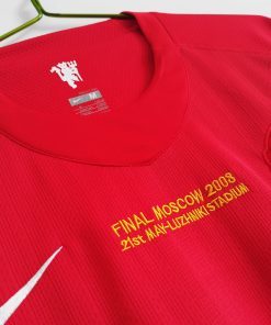 Alternative view of Cristiano Ronaldo Manchester United 2007-08 Final Champions Vintage Jersey - Red