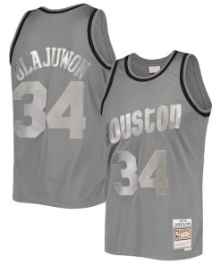 Hakeem Olajuwon Houston Rockets Hardwood Classics Retired Player 1993/94 Metal Works Swingman Jersey - Charcoal