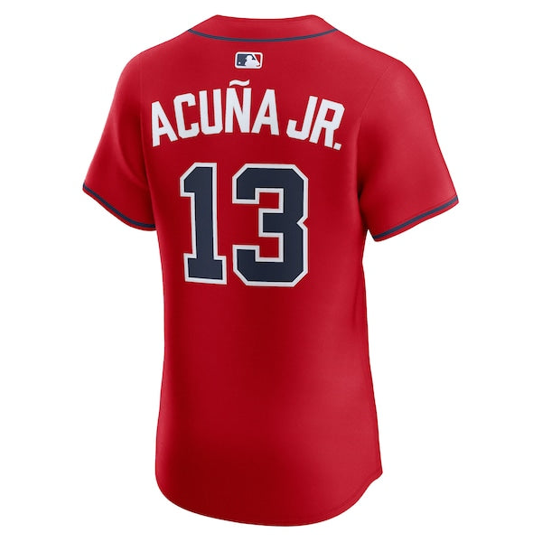 Ronald Acu?a Jr. Atlanta Braves Nike Alternate 2 Elite Jersey - Red/White/Navy - Image 4