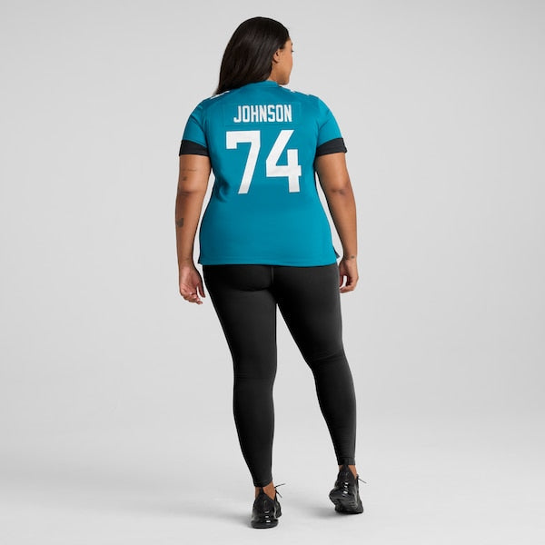 Fred Johnson Jacksonville Jaguars Nike Women's Team Game Jersey - Teal - Image 6