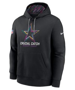 Alternative view of Dallas Cowboys Nike 2024 NFL Crucial Catch Club Pullover Hoodie - Black