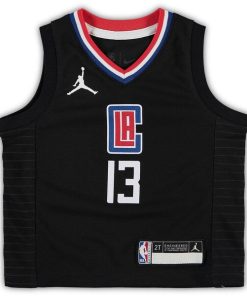 Alternative view of Paul George LA Clippers Jordan Brand Toddler 2020/21 Jersey - Black - Statement Edition