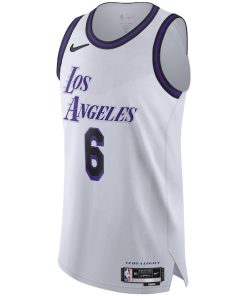 Alternative view of LeBron James Los Angeles Lakers Nike 2022/23 Authentic Jersey - City Edition - White