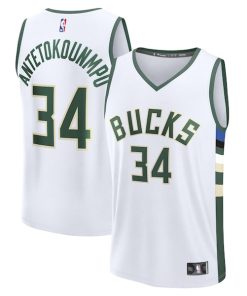 Giannis Antetokounmpo Milwaukee Bucks  Youth Fast Break Replica Player Jersey - Association Edition - White