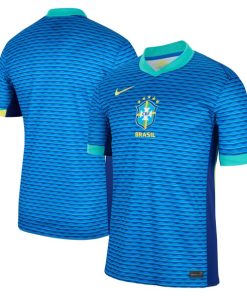 Alternative view of Brazil National Team Nike 2024 Away Stadium Replica Jersey?¨C Blue