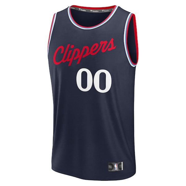LA Clippers Fast Break Custom Jersey - Icon Edition - Navy/White/Red - Image 3
