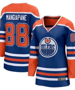 Andrew Mangiapane Edmonton Oilers  Women's Home Breakaway Jersey - Royal