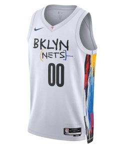 Alternative view of Brooklyn Nets Nike Unisex 2022/23 Swingman Custom Jersey - City Edition - White