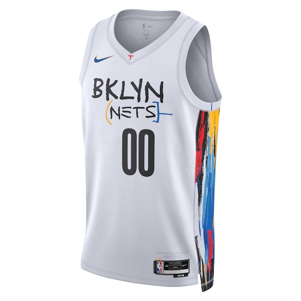 Brooklyn Nets Nike Unisex 2022/23 Swingman Custom Jersey - City Edition - White - Image 2