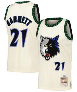 Kevin Garnett Minnesota Timberwolves  Chainstitch Swingman Jersey - Cream
