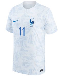 Alternative view of Ousmane Dembele France National Team Nike 2022/23 Replica Away Jersey - White