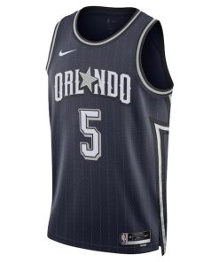 Alternative view of Paolo Banchero Orlando Magic Nike Unisex 2023/24 Swingman Jersey - Navy - City Edition