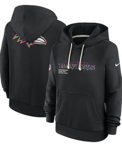 Baltimore Ravens Nike Women's 2025 NFL Crucial Catch Sideline Standard Issue Dri-FIT Hoodie - Black