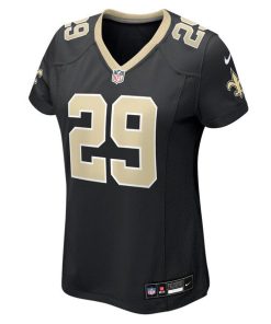 Alternative view of Quincy Riley New Orleans Saints Nike Women's Team Game Jersey -  Black