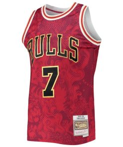 Alternative view of Toni Kukoc Chicago Bulls Hardwood Classics 1997/98 Lunar New Year Swingman Jersey - Red