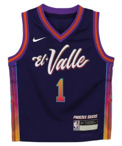 Alternative view of Devin Booker Phoenix Suns Nike Preschool  Swingman Replica Jersey - City Edition - Purple