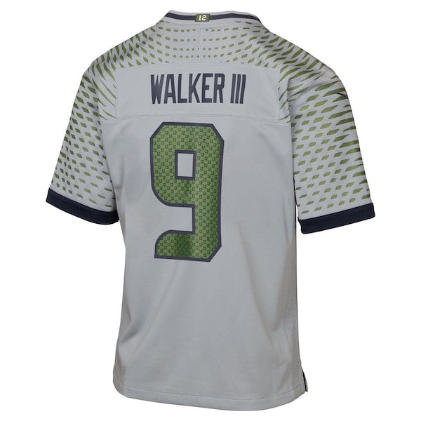 Kenneth Walker III Seattle Seahawks Nike Youth 2025 Rivalries Collection Game Jersey - Wolf Gray - Image 3
