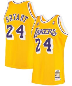 Men's Los Angeles Lakers Kobe Bryant Gold 2007 Hardwood Classics Authentic Jersey