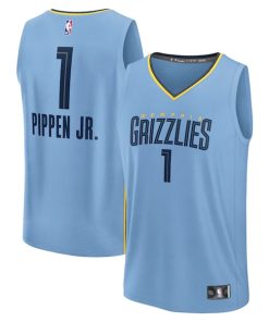 Scotty Pippen Jr. Memphis Grizzlies  Fast Break Replica Player Jersey - Statement Edition - Light Blue