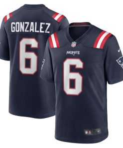Christian Gonzalez New England Patriots Nike Team Game Jersey -  Navy