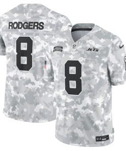 Aaron Rodgers New York Jets Nike 2024 Salute to Service Limited Jersey - Arctic Camo