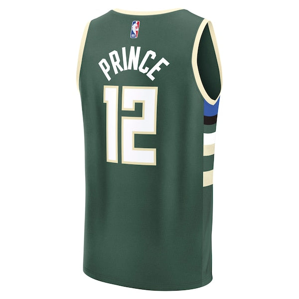 Taurean Prince Milwaukee Bucks Fast Break Replica Player Jersey - Icon Edition - Hunter Green - Image 3