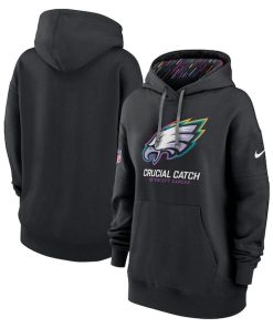 Philadelphia Eagles Nike Women's 2024 NFL Crucial Catch Club Pullover Hoodie - Black