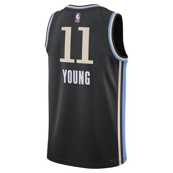 Trae Young Atlanta Hawks Nike Unisex 2023/24 Swingman Jersey - Black - City Edition - Image 3